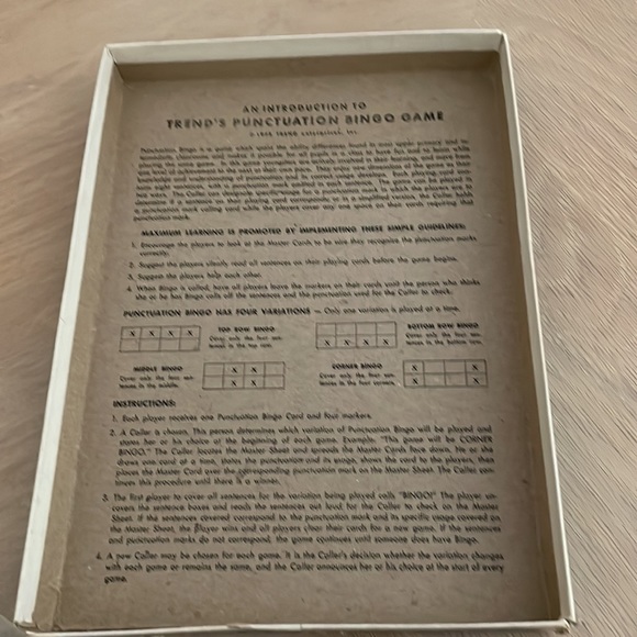 Vintage Punctuation Bingo English Classroom Homeschool Grammar Learning Game - Picture 2 of 8